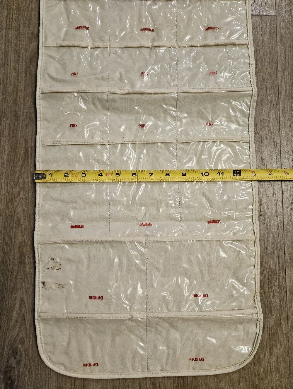 Vintage Clear Pocket Hanging Jewelry and Accessory Organizer